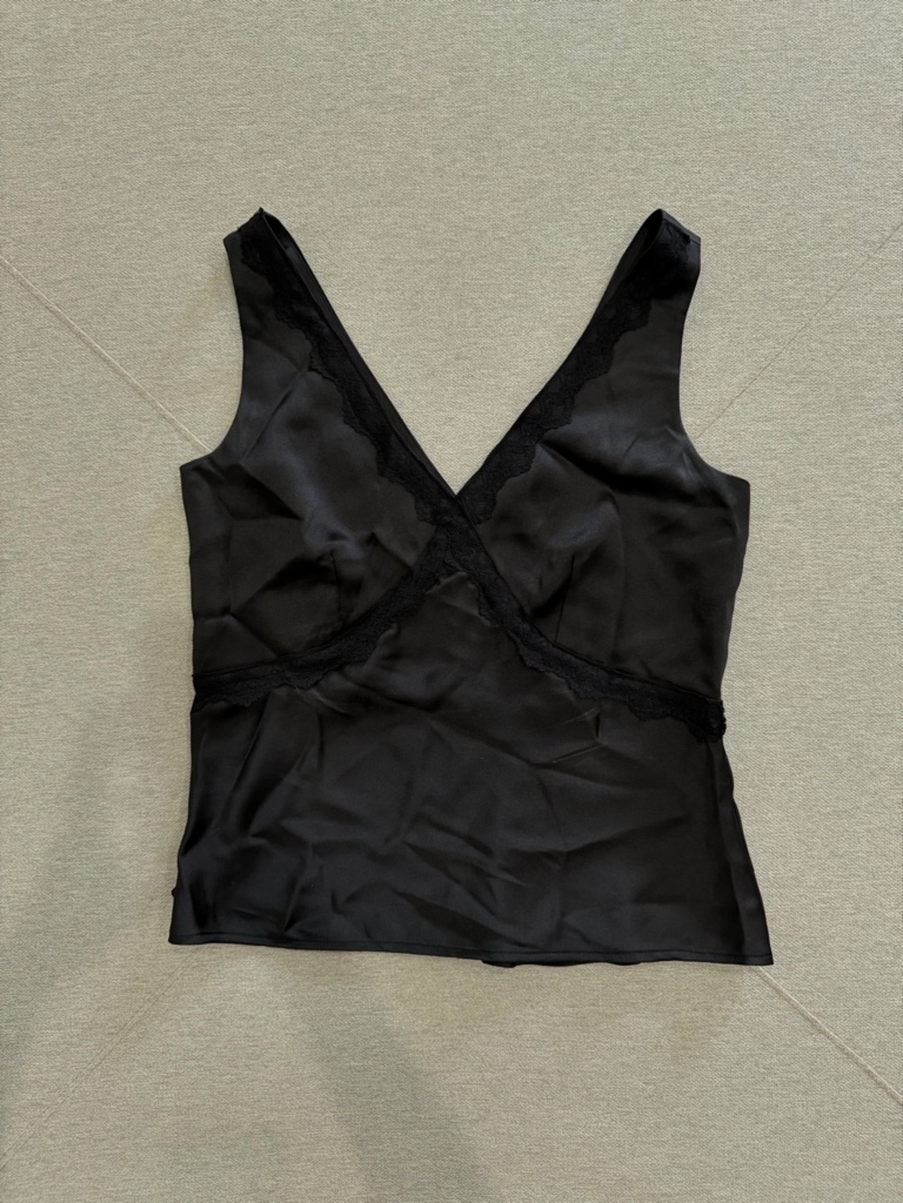 a new day Black V-Neck Satin Camisole